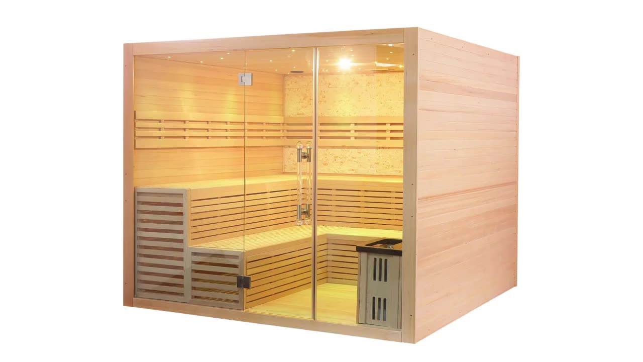 Hemlock / Red Cedar Indoor Therapy Wood Steam Sauna Rooms(Double Bench)