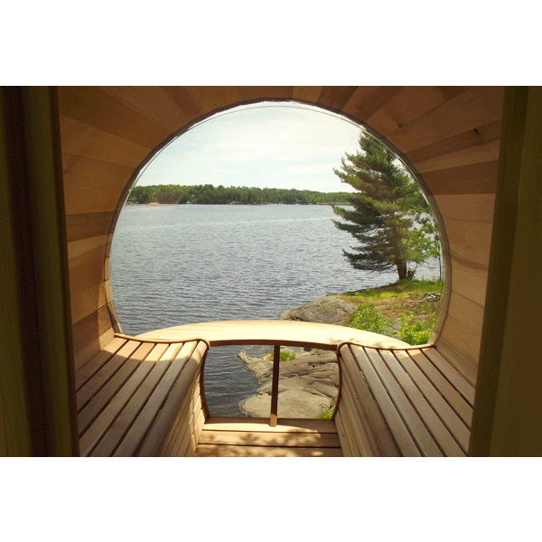 Traditional Panoramic Barrel Sauna (Asphalt shingles)