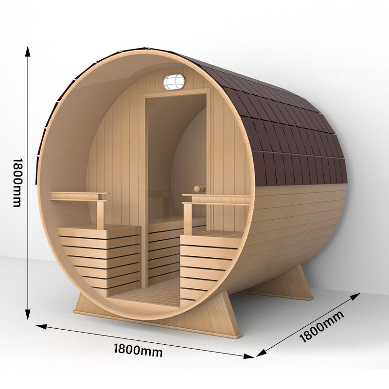 Outdoor Barrel Sauna With Glass Window