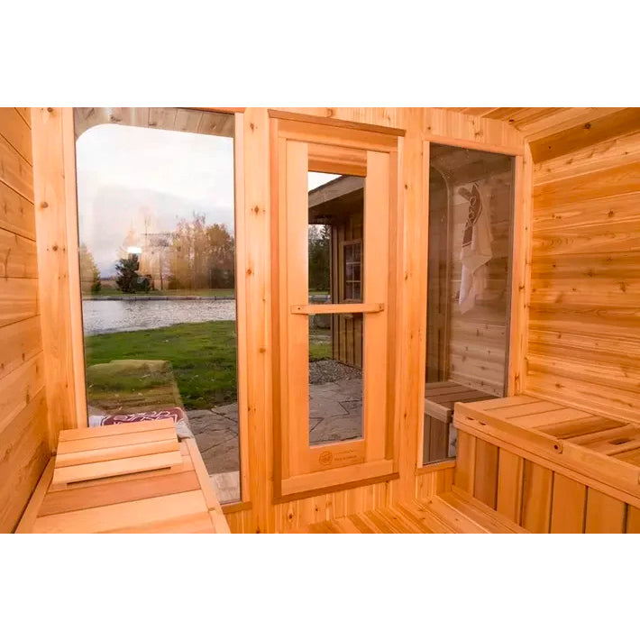 4-6 Person Outdoor Square Wood Sauna Room With Harvia Electric Heater