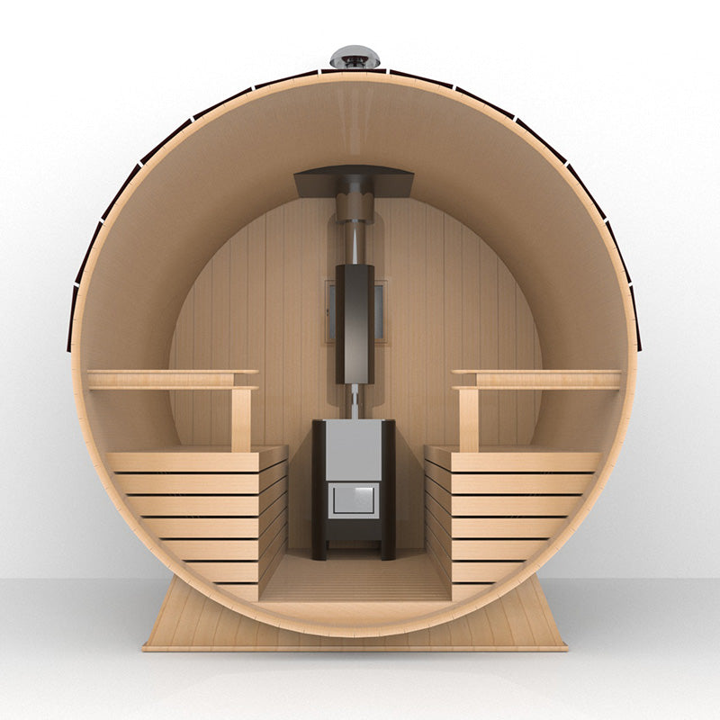 Outdoor Barrel Sauna With Glass Window