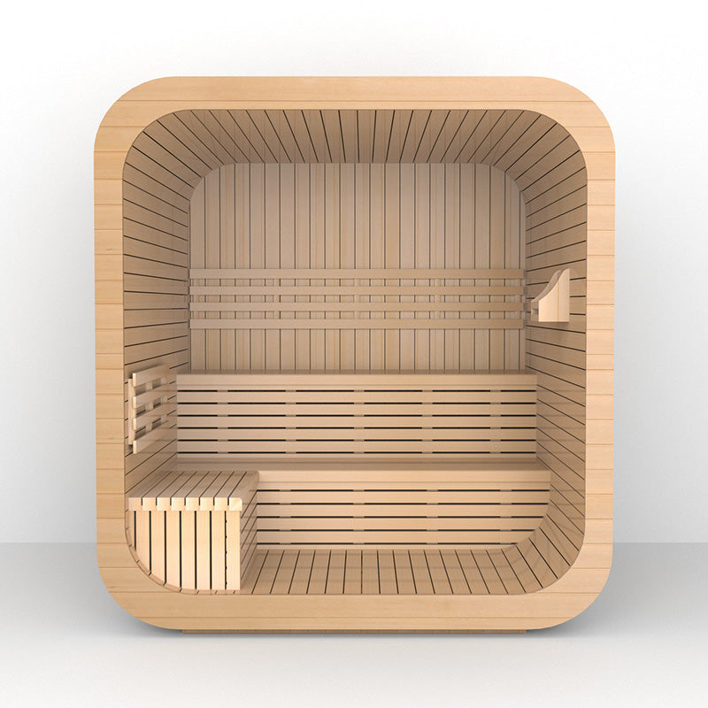 4-6 Person Outdoor Square Wood Sauna Room With Harvia Electric Heater