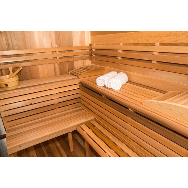 4-6 Person Outdoor Square Wood Sauna Room With Harvia Electric Heater