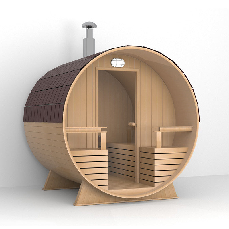 Outdoor Barrel Sauna With Glass Window