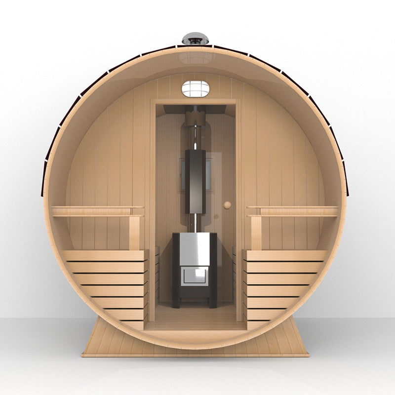 Outdoor Barrel Sauna With Glass Window