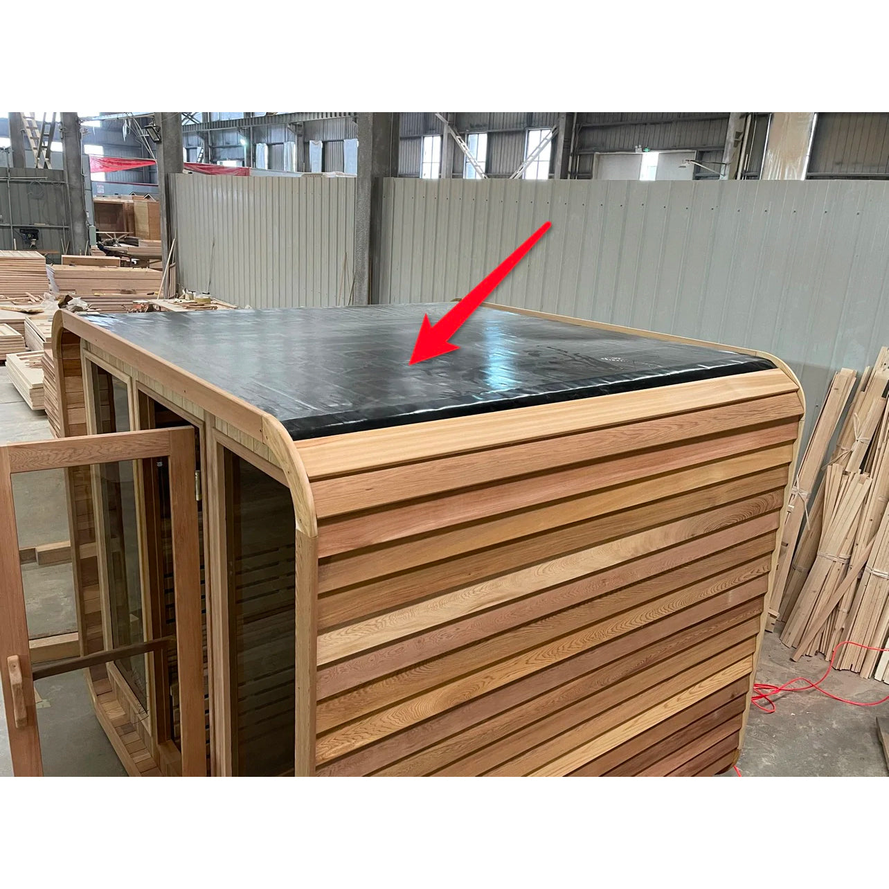 4-6 Person Outdoor Square Wood Sauna Room With Harvia Electric Heater