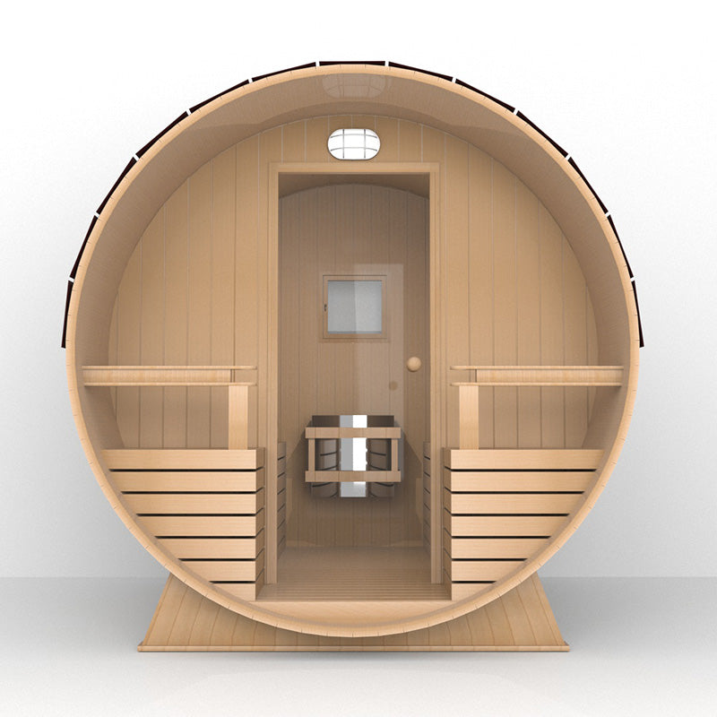 Outdoor Barrel Sauna With Glass Window