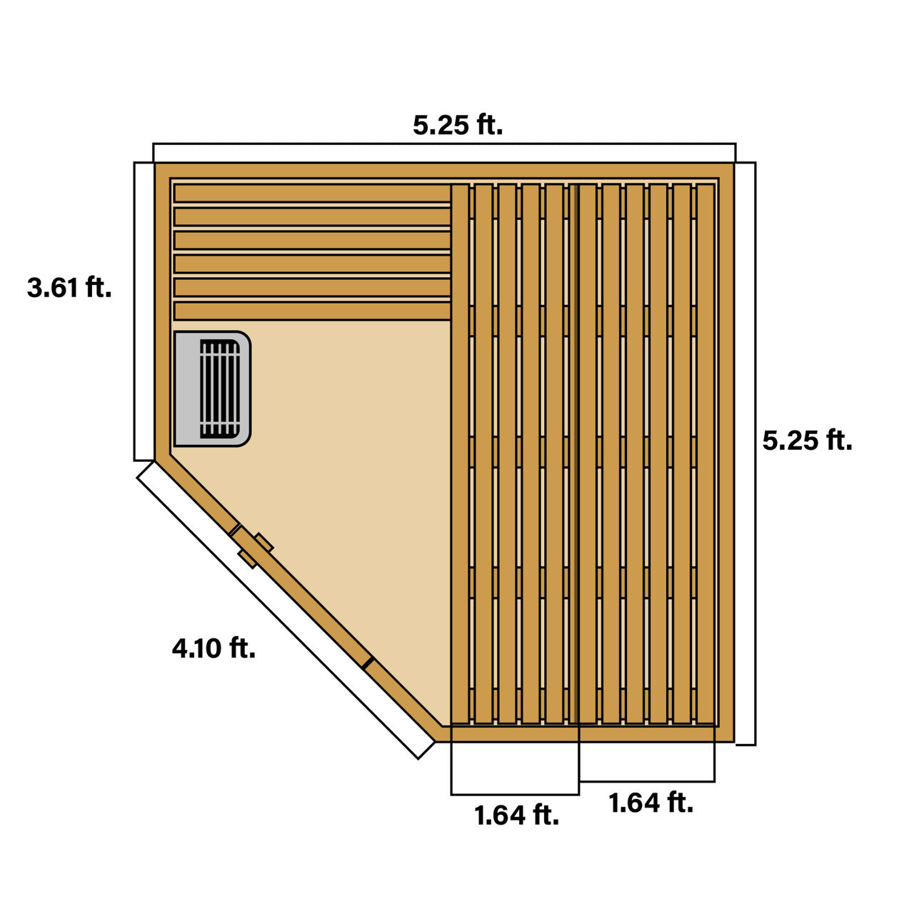 Aleko Canadian Hemlock Wet Dry Indoor Sauna - 6 kW ETL Certified Heater - 6 Person SKD6HEM-AP