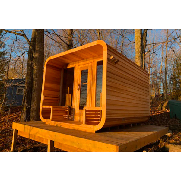 4-6 Person Outdoor Square Wood Sauna Room With Harvia Electric Heater