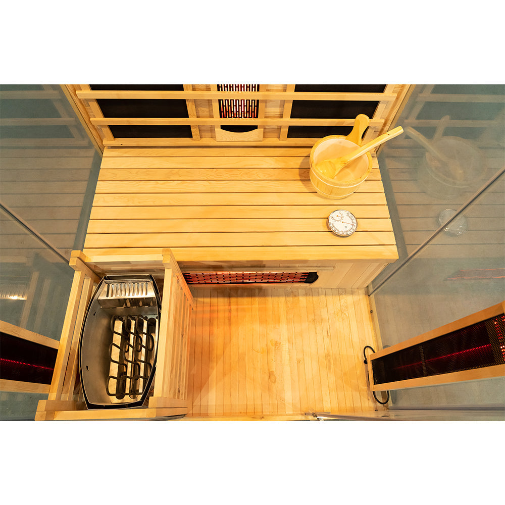 Premium Dual System Sauna With Three-sided glass
