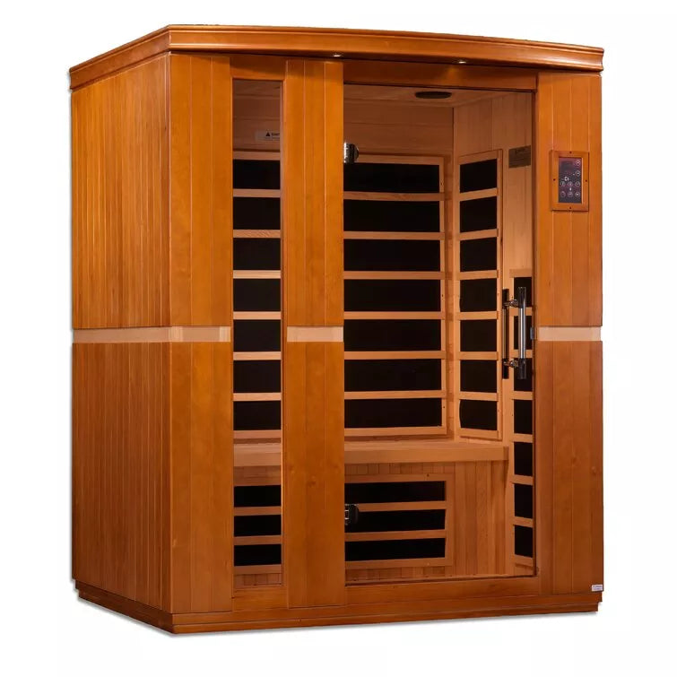 Dynamic Infrared 3 - Person Indoor Bluetooth Compatible FAR Infrared Sauna with Remote Control in Hemlock
