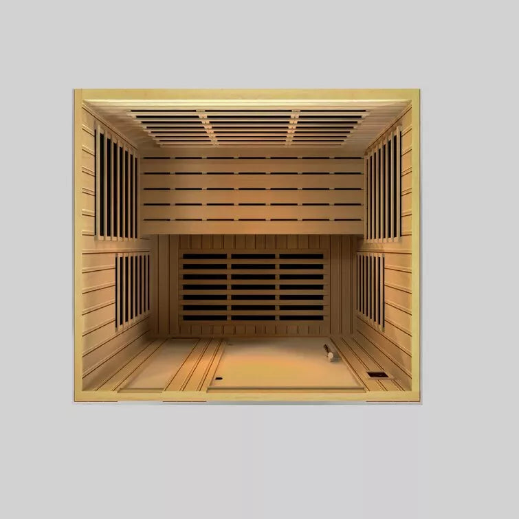 Dynamic Infrared 3 - Person Indoor Bluetooth Compatible FAR Infrared Sauna with Remote Control in Hemlock