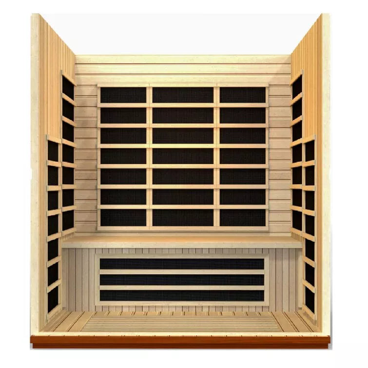 Dynamic Infrared 3 - Person Indoor Bluetooth Compatible FAR Infrared Sauna with Remote Control in Hemlock