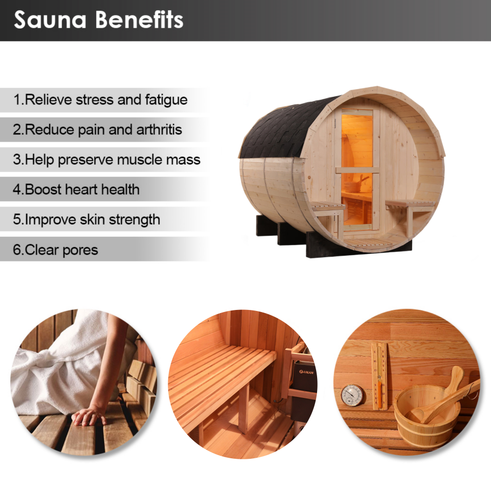 Canadian Wood Outdoor Barrel Sauna Room