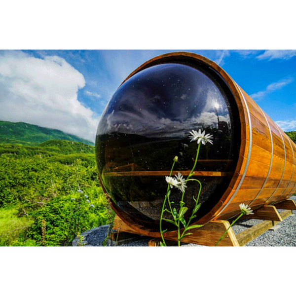 Traditional Panoramic Barrel Sauna (Asphalt shingles)