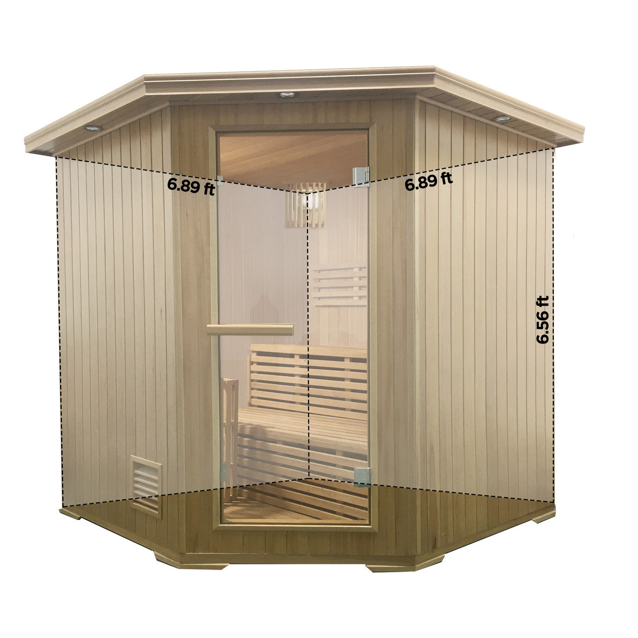 Aleko Canadian Hemlock Wet Dry Indoor Sauna - 6 kW ETL Certified Heater - 6 Person SKD6HEM-AP