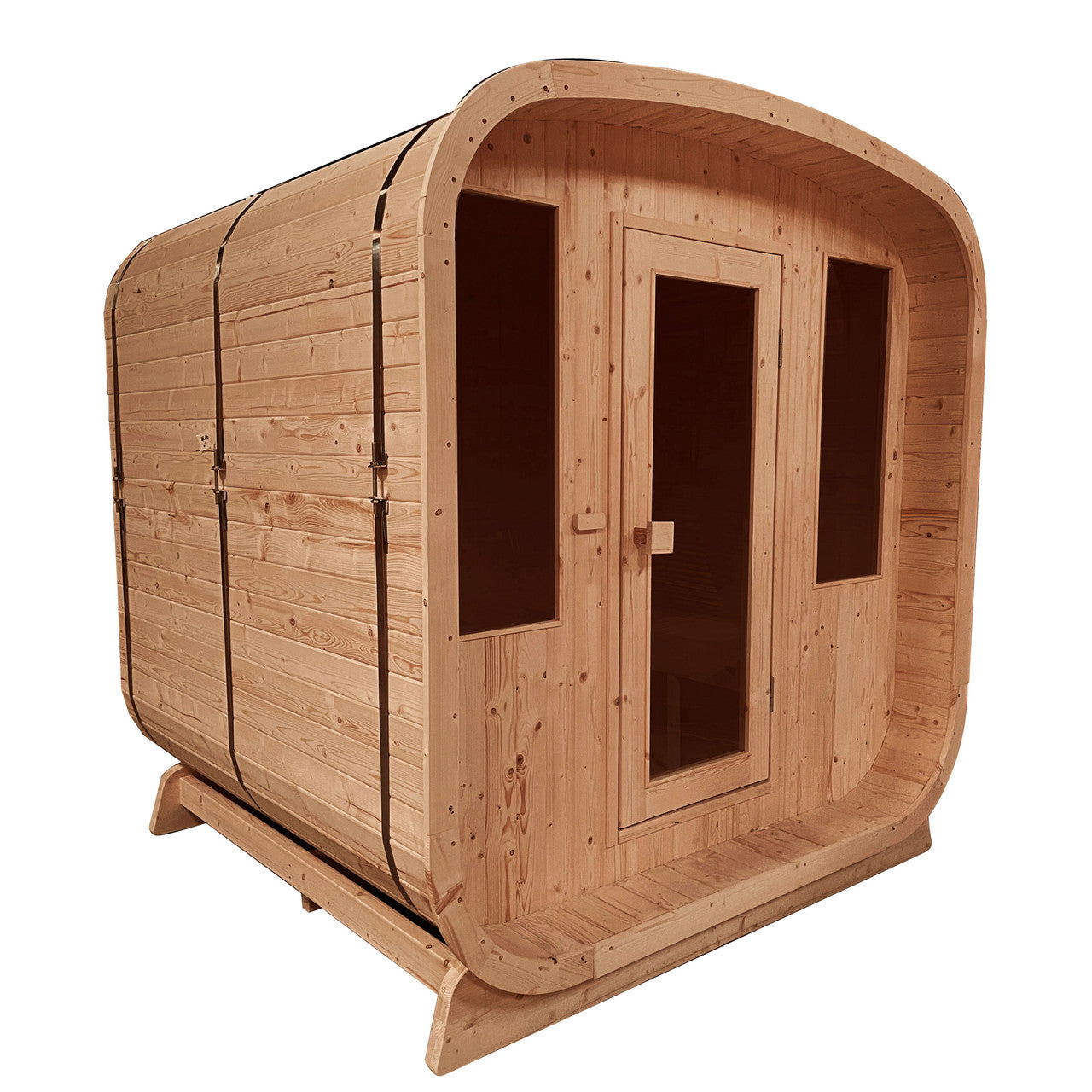 ALEKO Outdoor Rustic Cedar Square Sauna – 4 Person – 4.5 kW UL Certified Electric Heater