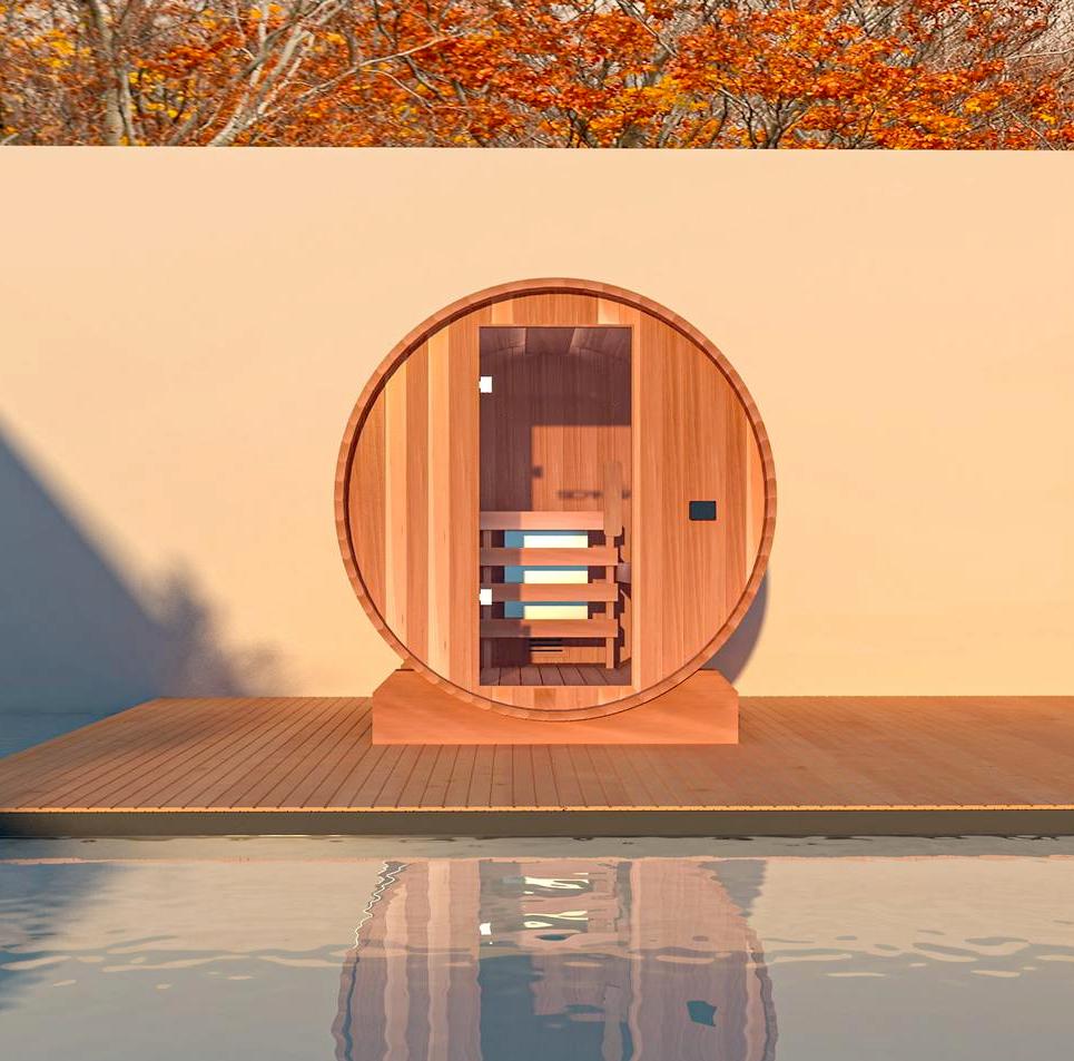 Spanish Cedar Outdoor Wood Barrel Sauna
