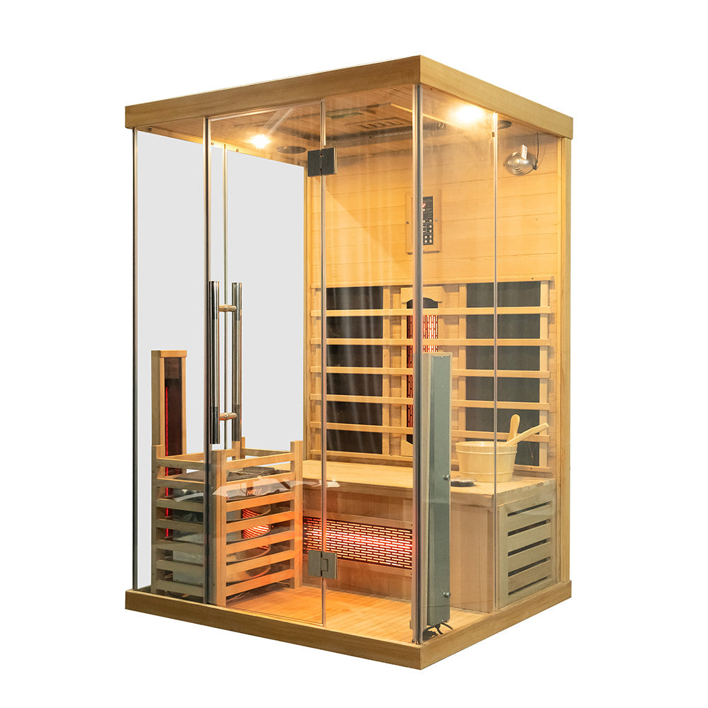 Premium Dual System Sauna With Three-sided glass