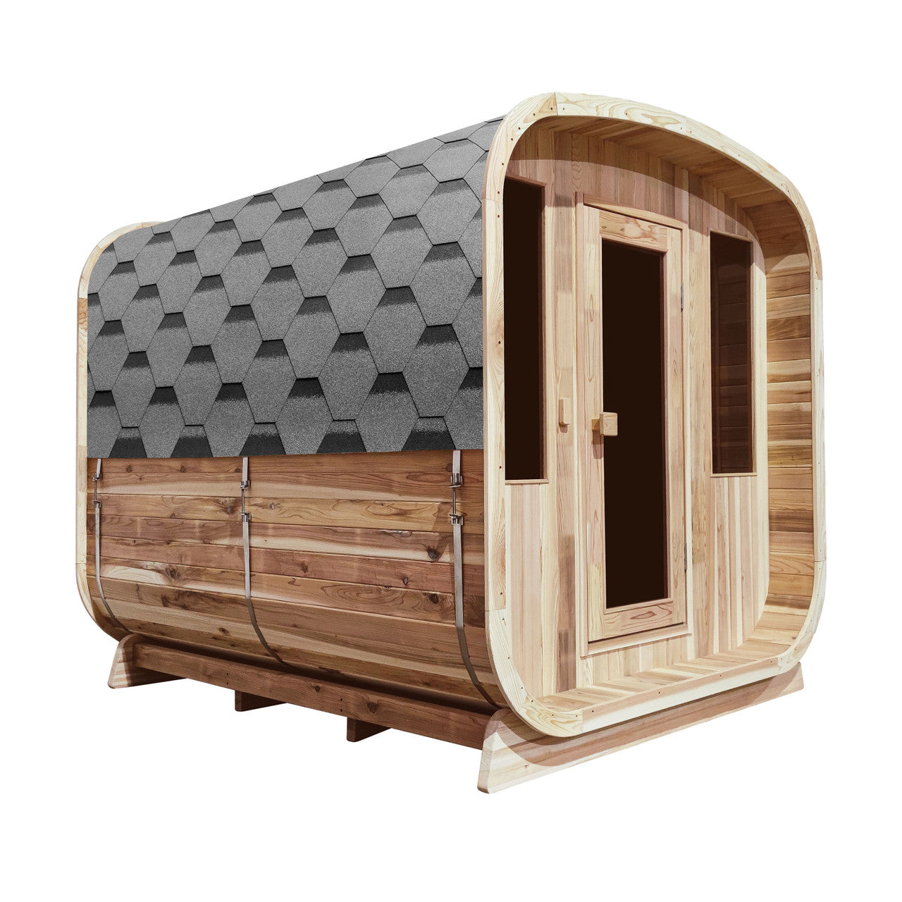 ALEKO Outdoor Rustic Cedar Square Sauna – 6 Person – 6 kW UL Certified Electric Heater