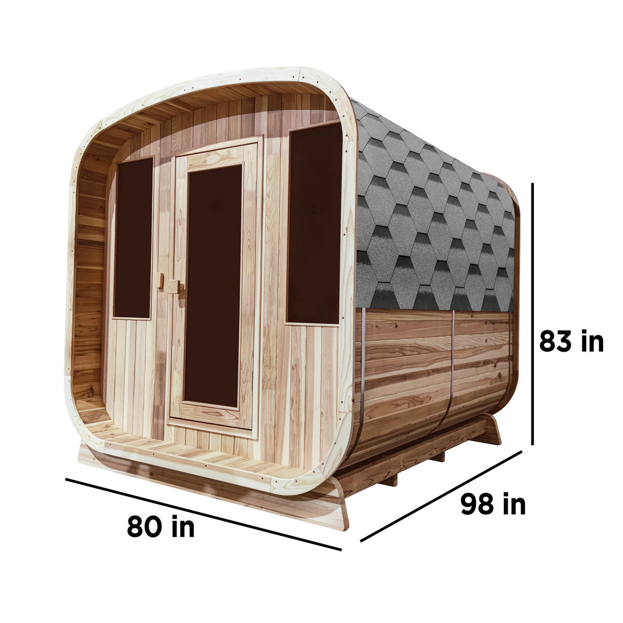 ALEKO Outdoor Rustic Cedar Square Sauna – 6 Person – 6 kW UL Certified Electric Heater