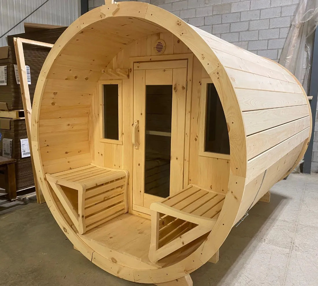 True North 4-6 Person 8' Long Barrel Sauna